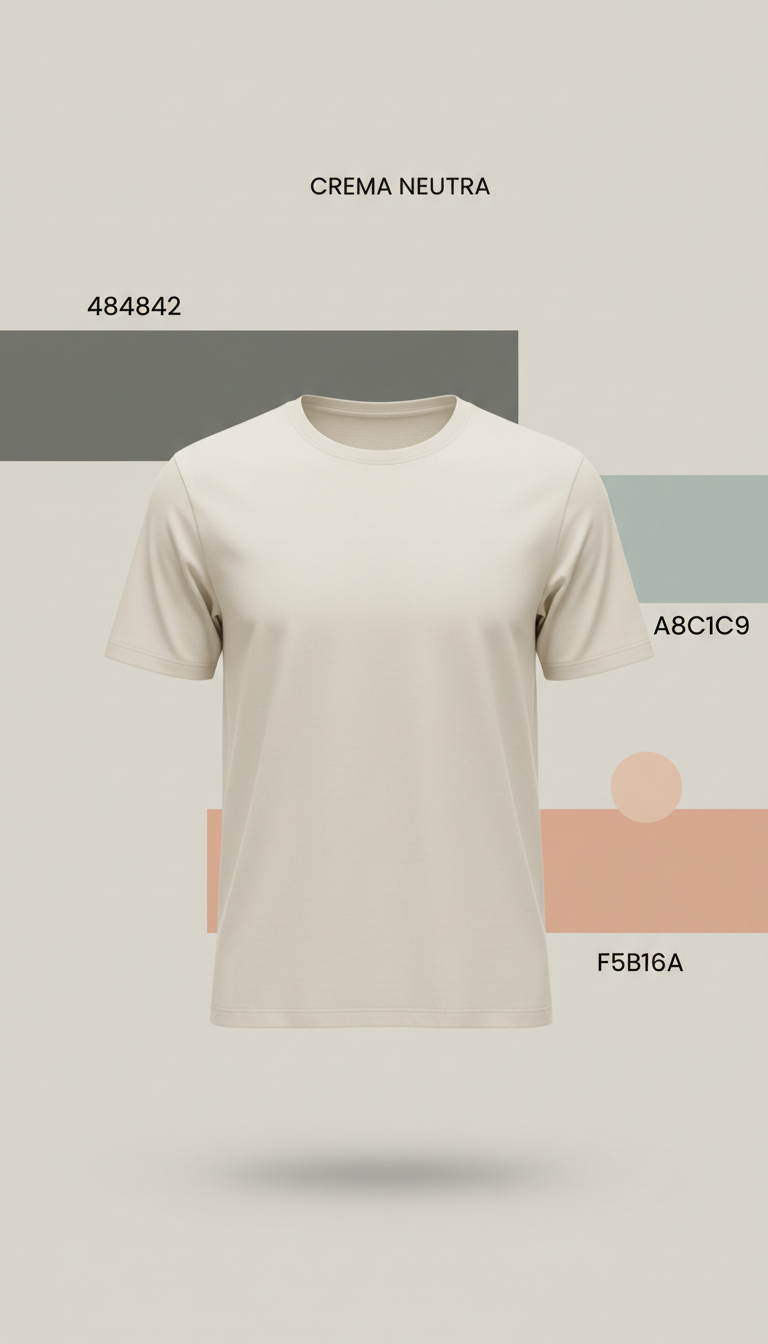 Camiseta algodón marfil sutil