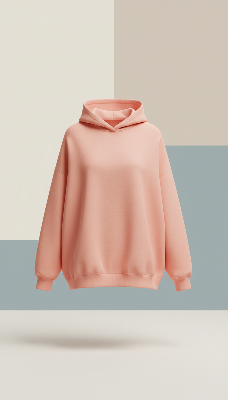 Sudadera oversize coral pastel