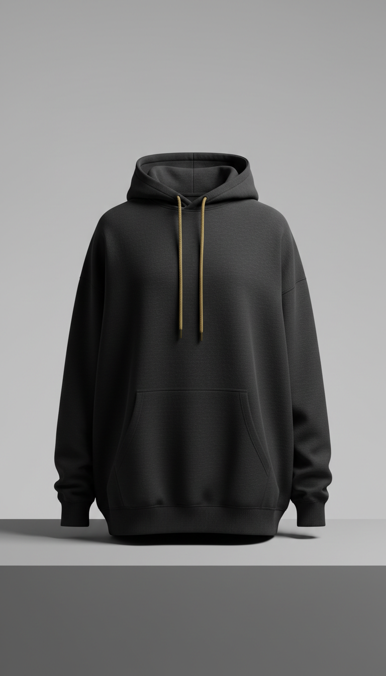 Sudadera oversize negro grafito